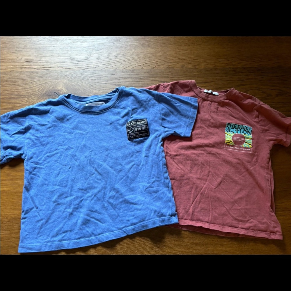 Zara boys kids Skate Park T-shirt lot of two size 7 (6/7) small